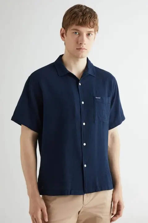 Erkek Gant Regular Fit Klasik Yaka Gömlek - Lacivert 