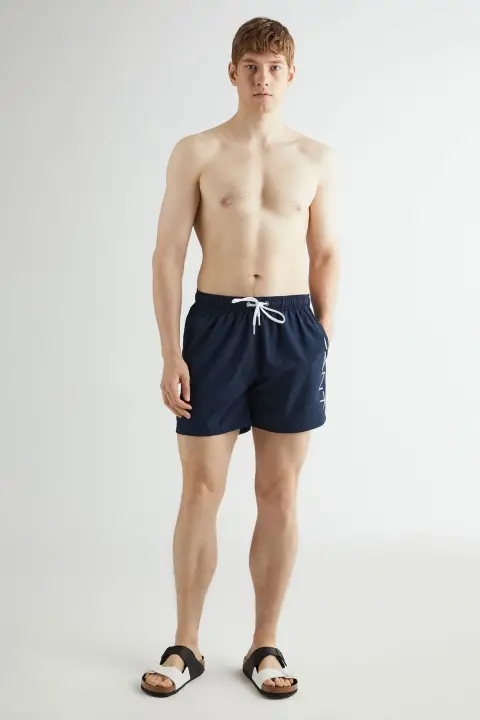 Erkek Gant Regular Fit Logolu Mayo Şort - Lacivert 