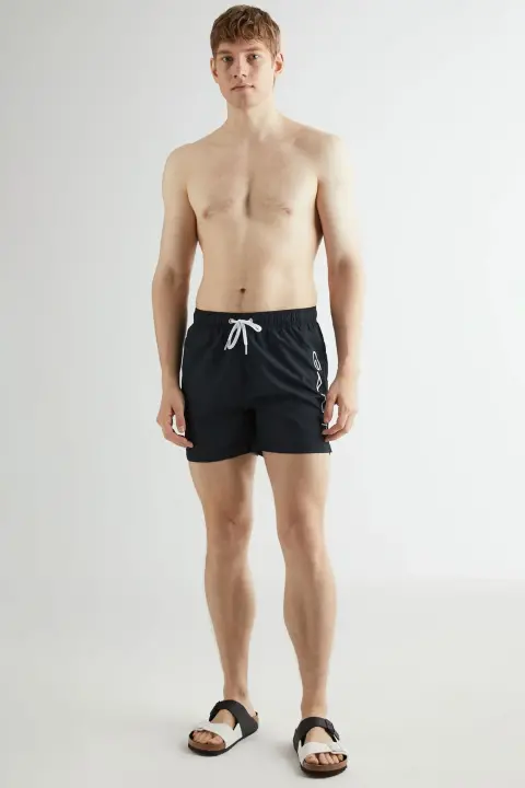 Erkek Gant Regular Fit Logolu Mayo Şort - Siyah 