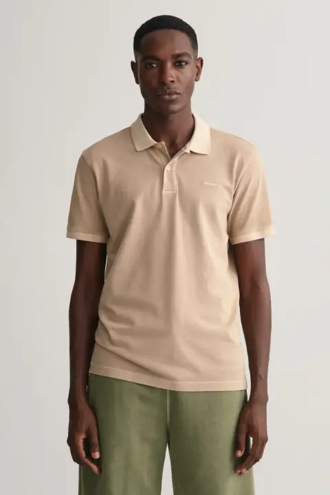 Erkek Gant Regular Fit Logolu Polo - Bej 