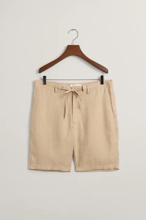 Erkek Gant Relaxed Fit Keten Şort - Bej 
