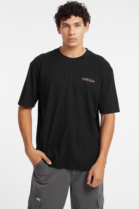 Erkek GJ SS CN Oversize American T-Shirt - Siyah 