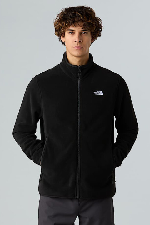 Erkek Glacier Tam Boy Fermuarlı Polar Mont - Siyah 