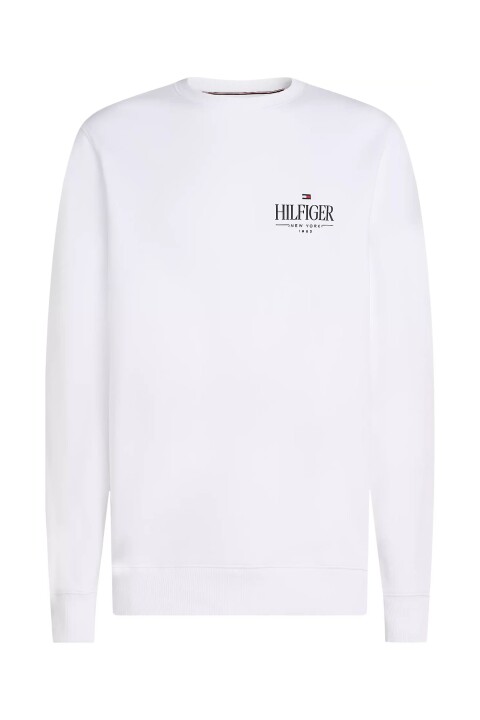 Erkek Göğüs Logo Baskılı Sweatshirt – Beyaz 