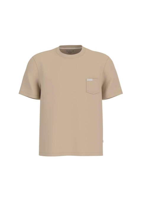 Erkek Guess Jeans Cep Detaylı Regular T-Shirt - Bej 