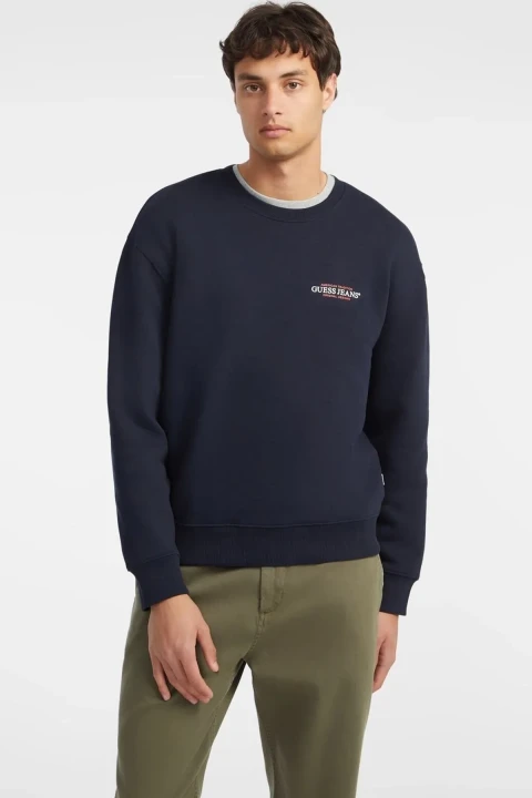 Erkek Guess Jeans Cn Reg Sweatshirt - Lacivert 