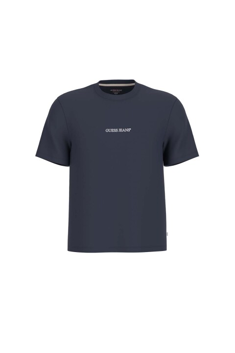 Erkek Guess Jeans Cn Slim Logo T-Shirt - Lacivert 