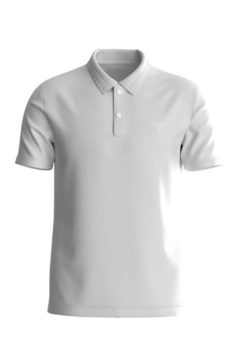 Erkek Guess Nolan Ss Polo Kısa Kollu Polo - Beyaz 