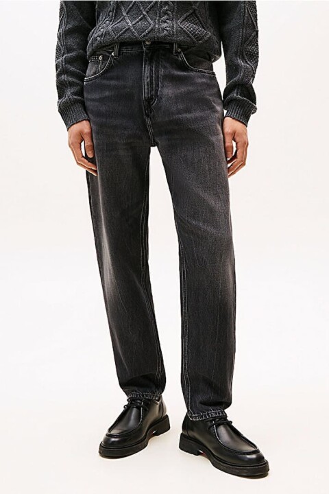 Erkek Harlem Daralan Paça Eskitme Görünümlü Jean Pantolon - Gri 