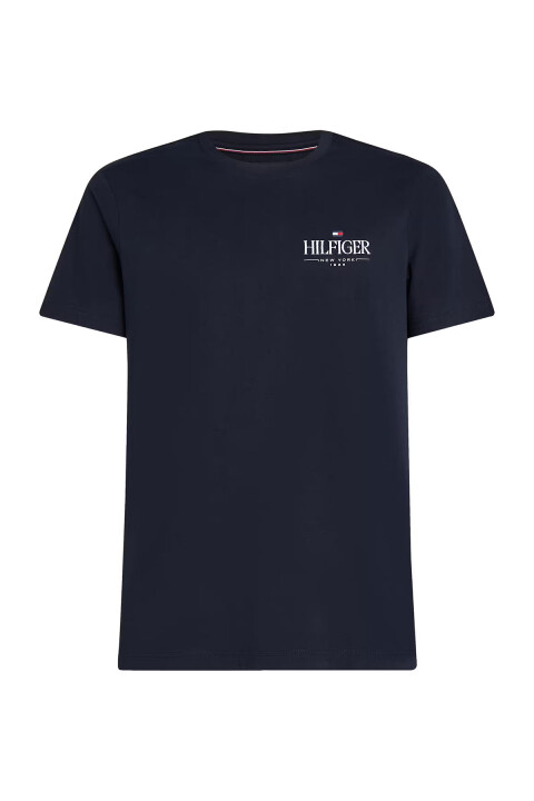  Erkek Hilfiger Stack Logolu T-Shirt - Lacivert 