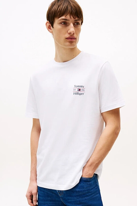 Erkek Hilfiger Stack T-Shirt - Beyaz 