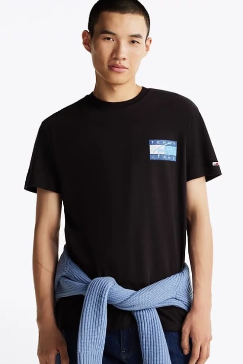 Erkek İmza Logo T-Shirt - Siyah 