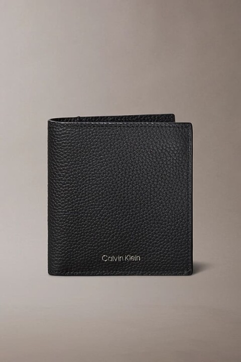 Erkek İnce Tasarım Dokulu Dikey Cüzdan - Siyah 