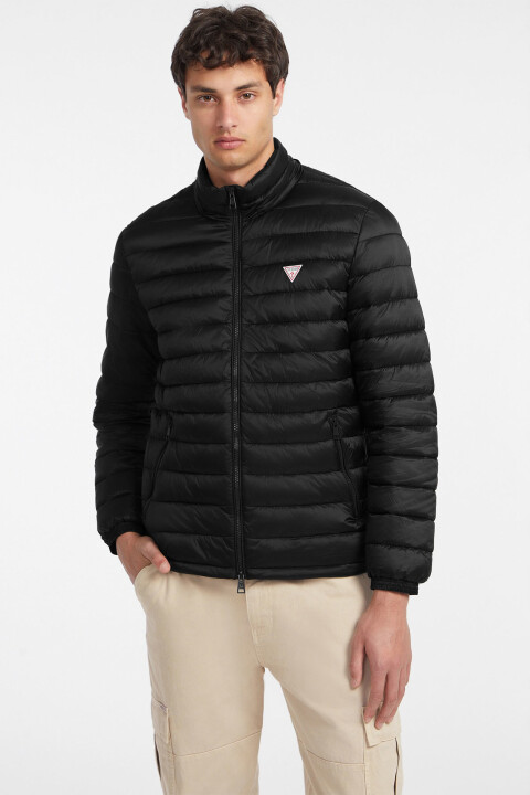 Erkek Kapüşonlu Şişme Mont - Siyah 