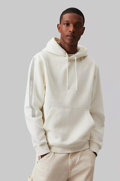 Erkek Kapüşonlu Sweatshirt - Beyaz 