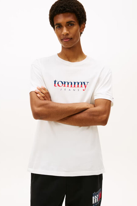 Erkek Logo Baskılı Kısa Kollu T-Shirt – Beyaz 