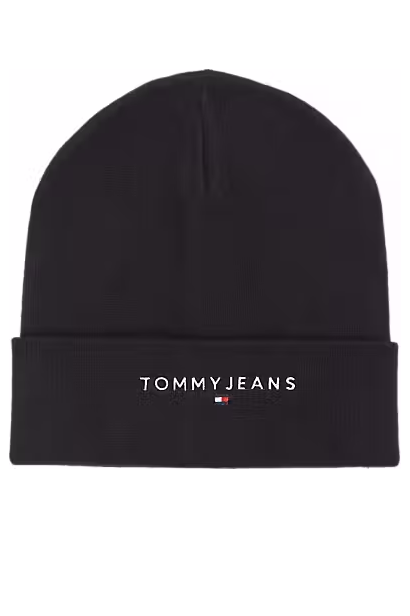 Erkek Logolu Bere - Siyah 