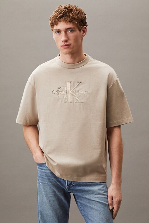 Erkek Low Embroidery 16s Jersey T-Shirt - Bej 