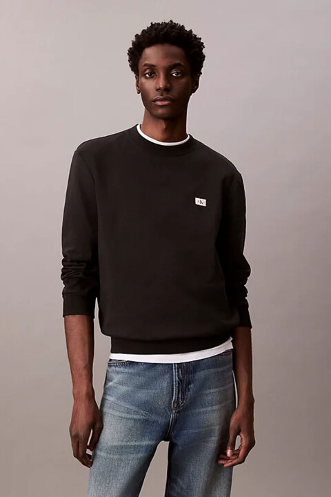 Erkek LS EU 350Terry Badge Sweatshirt - Siyah 