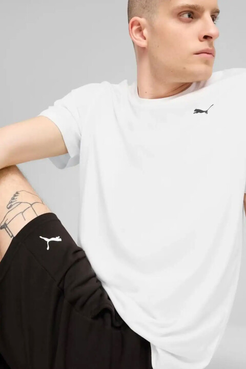 Erkek M Tad ESS Solid Cat T-Shirt - Beyaz 