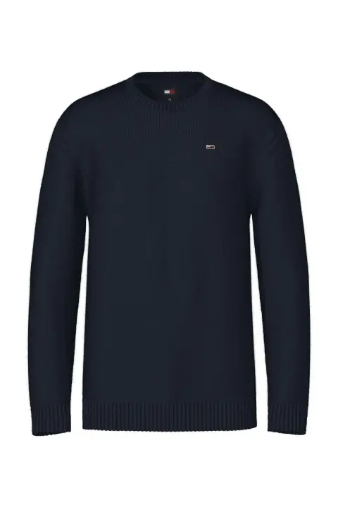 Erkek Marka Logolu Casual Organik Pamuklu Kazak - Lacivert 