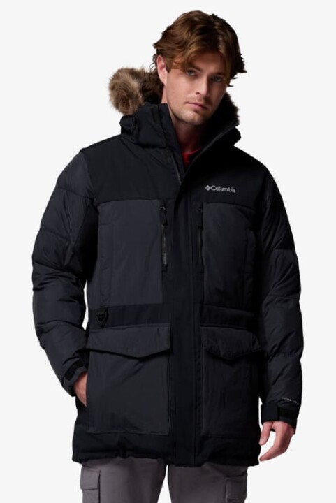 Erkek Marquam Peak Fusion II Tam Kalıp Kürklü Kapüşonlu Parka - Siyah 