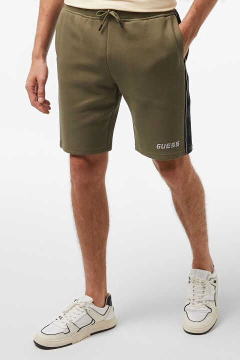 Erkek Mickey Yan Logo Şort - Yeşil 