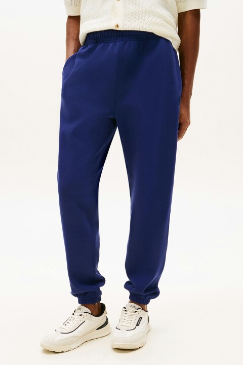 Erkek Monogram İşlemeli Eşofman Altı - Mavi 