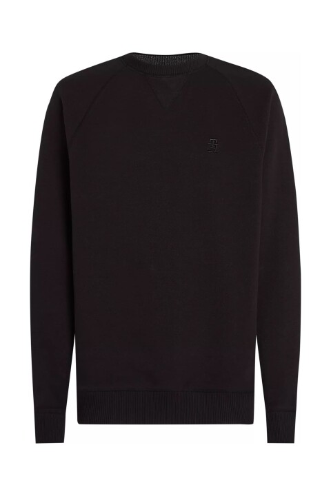 Erkek Monogram Logolu Sweatshirt - Siyah 