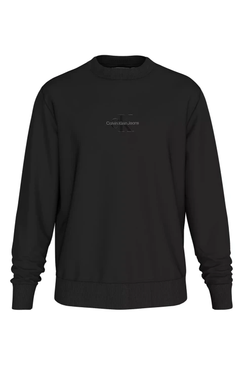 Erkek Monologo Crew Neck Kazak - Siyah 