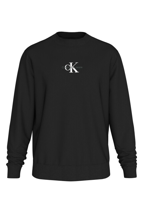 Erkek Monologo Crew Neck Sweatshirt-Siyah 