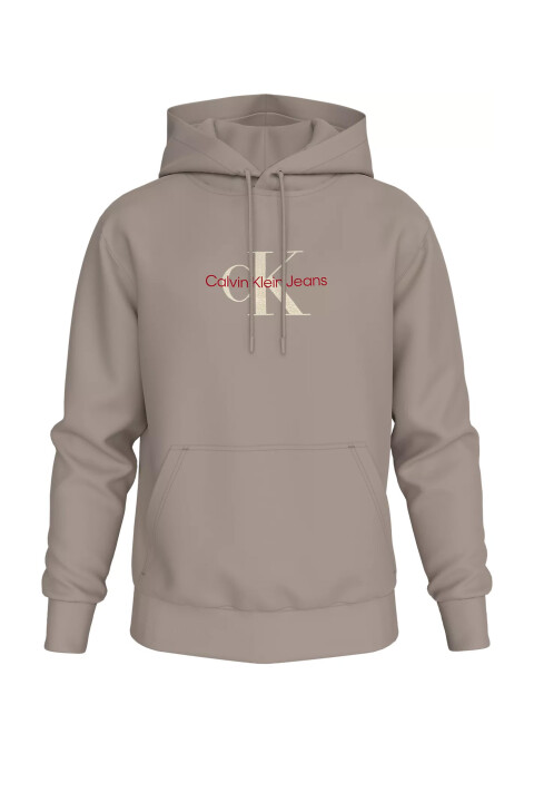 Erkek Monologo Kapüşonlu Sweatshirts - Gri 