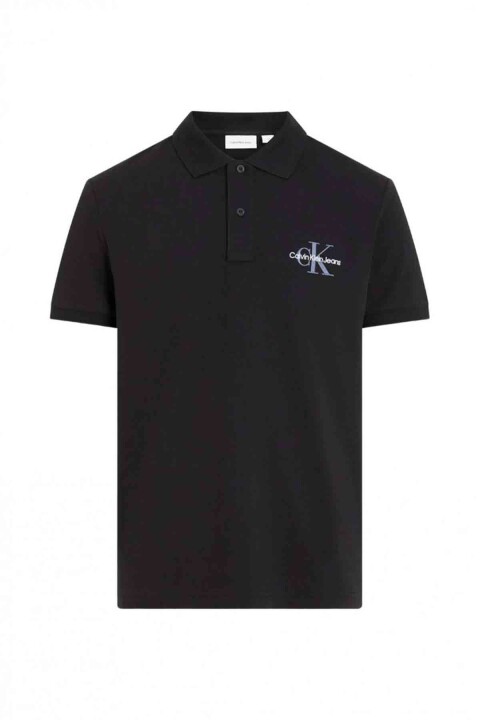 Erkek Monologo Polo T-Shirt - Siyah 