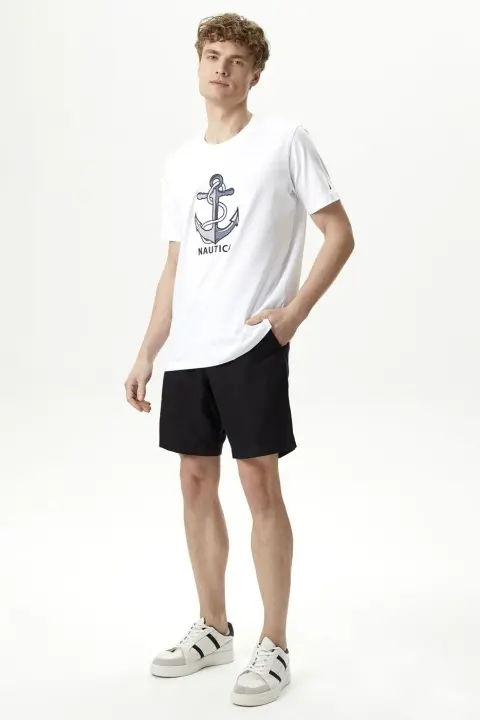 Erkek Nautica Classic Fit Bermuda - Siyah 