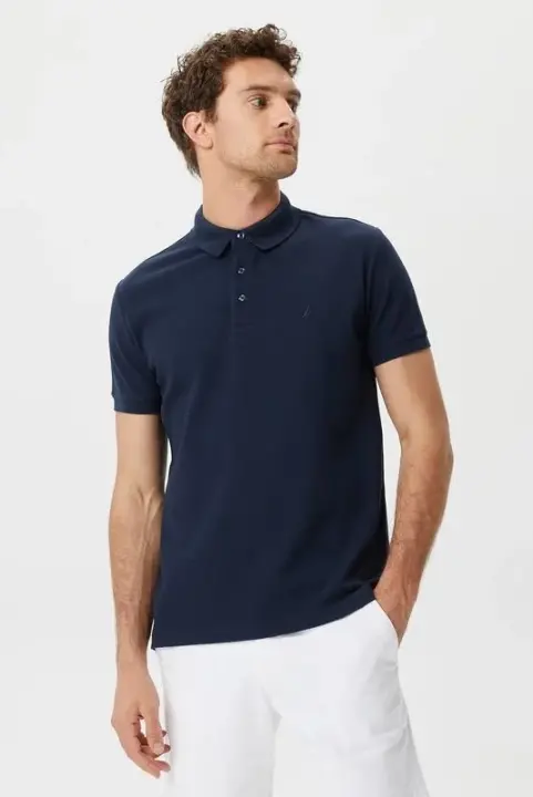 Erkek Nautica Slim Fit Kısa Kollu Polo - Lacivert 