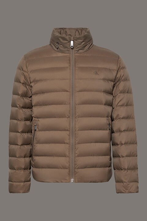 Erkek Normal Kalıp Kapüşonlu Hafif Şişme Mont - Vizon 