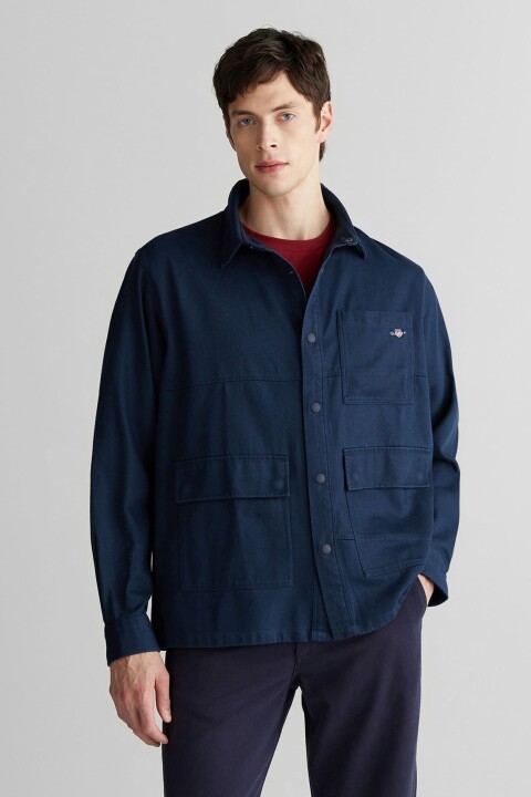 Erkek Oversize Gömlek - Lacivert 