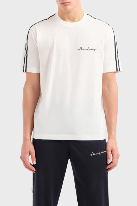 Erkek Pamuklu Regular Fit Bisiklet Yaka T Shirt - Beyaz 