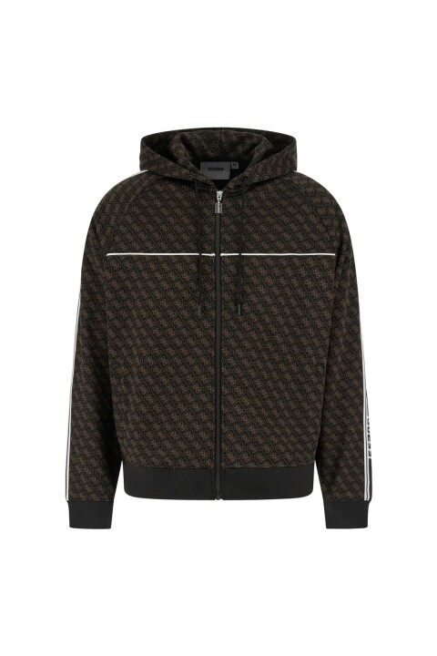 Erkek Parimo Monogram Desenli Kapüşonlu Aktif Sweatshirt - Çok Renkli 