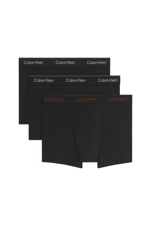 Erkek Rahat Kalıp Logo Şeritli 3'lü Boxer Paket - Siyah 