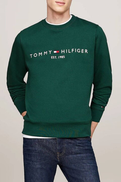 Erkek Regular Fit Baskı Logolu Sweatshirt - Koyu Yeşil 