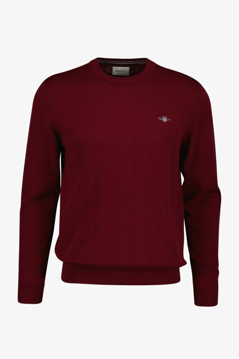 Erkek Regular Fit Bisiklet Yaka Kazak - Bordo 