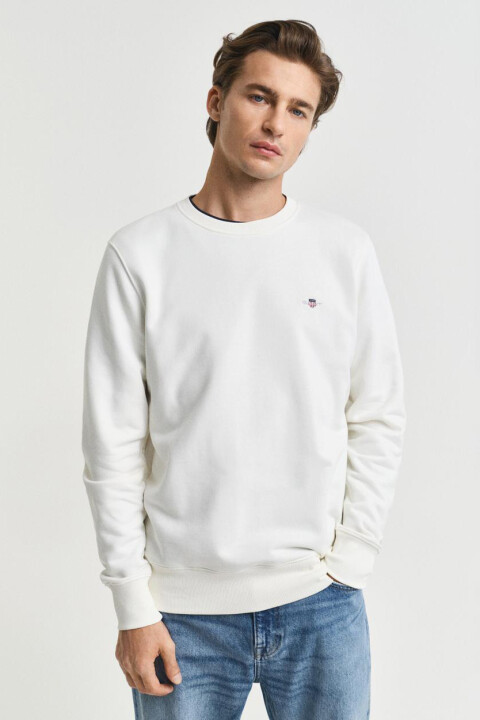 Erkek Regular Fit Bisiklet Yaka Sweatshirt - Krem 