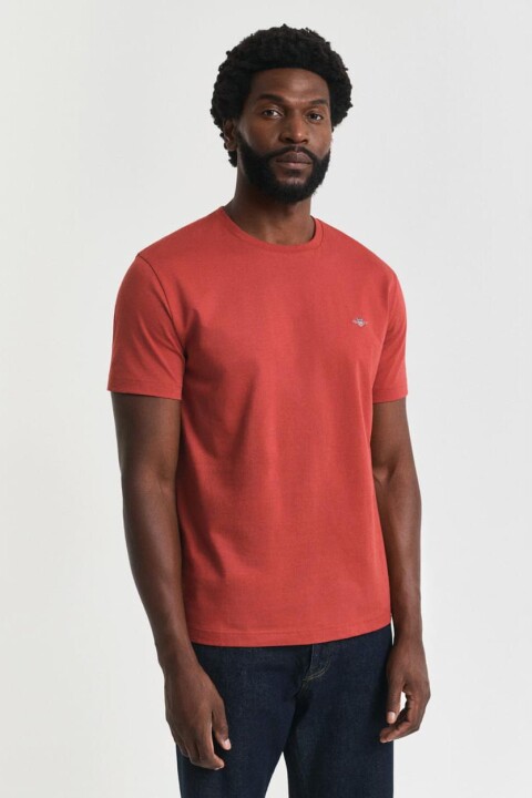 Erkek Regular Fit Bisiklet Yaka T-Shirt - Kırmızı 