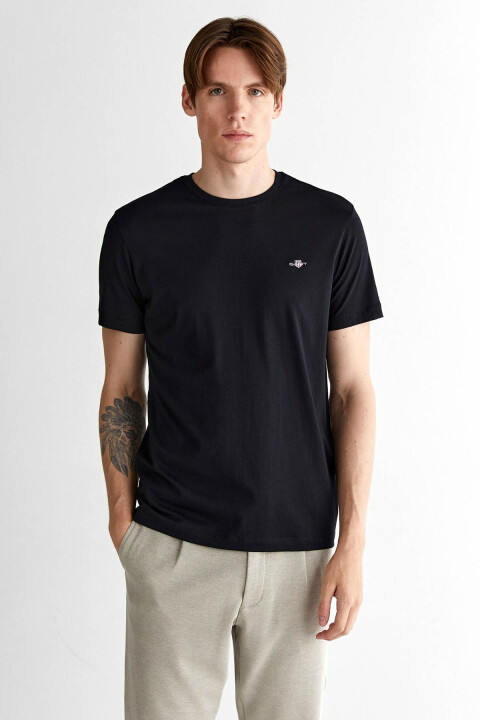 Erkek Regular Fit Bisiklet Yaka T-Shirt - Siyah 