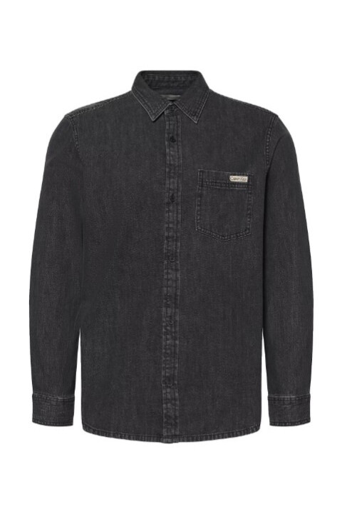 Erkek Regular Fit Cepli Kot Gömlek - Siyah 