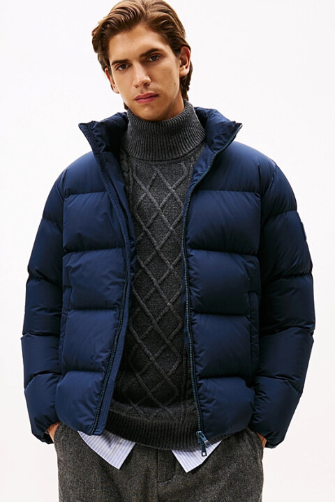 Erkek Regular Fit Dik Yaka Dolgulu Şişme Mont - Lacivert 