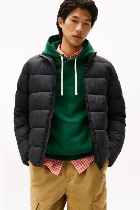 Erkek Regular Fit Dik Yaka Kapitone Şişme Mont - Siyah 