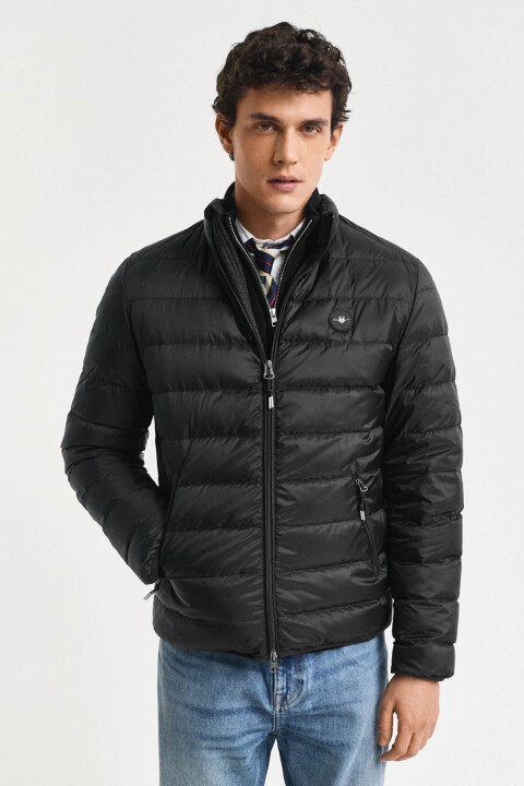 Erkek Regular Fit Dik Yaka Kaz Tüyü Mont - Siyah 