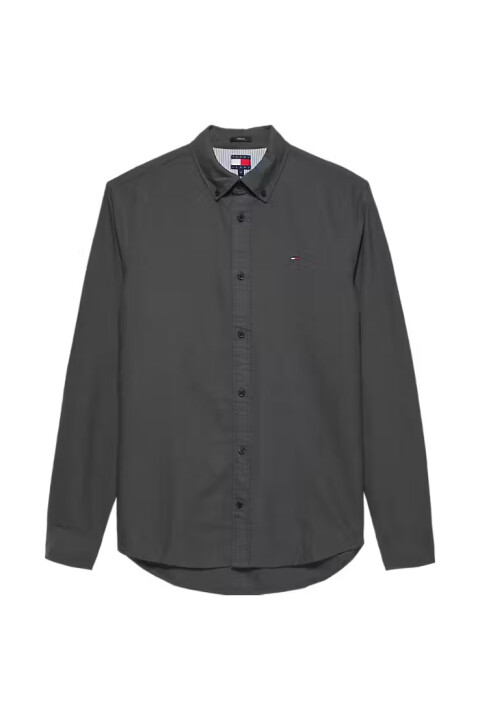 Erkek Regular Fit Düğmeli Yaka Oxford Gömlek - Siyah 